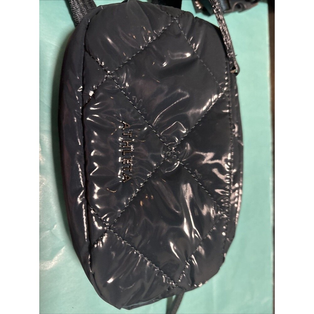 NWT Athleta "All About" Blue Quilted Shiny Nylon Crossbody/Belt Bag Ret.$45
